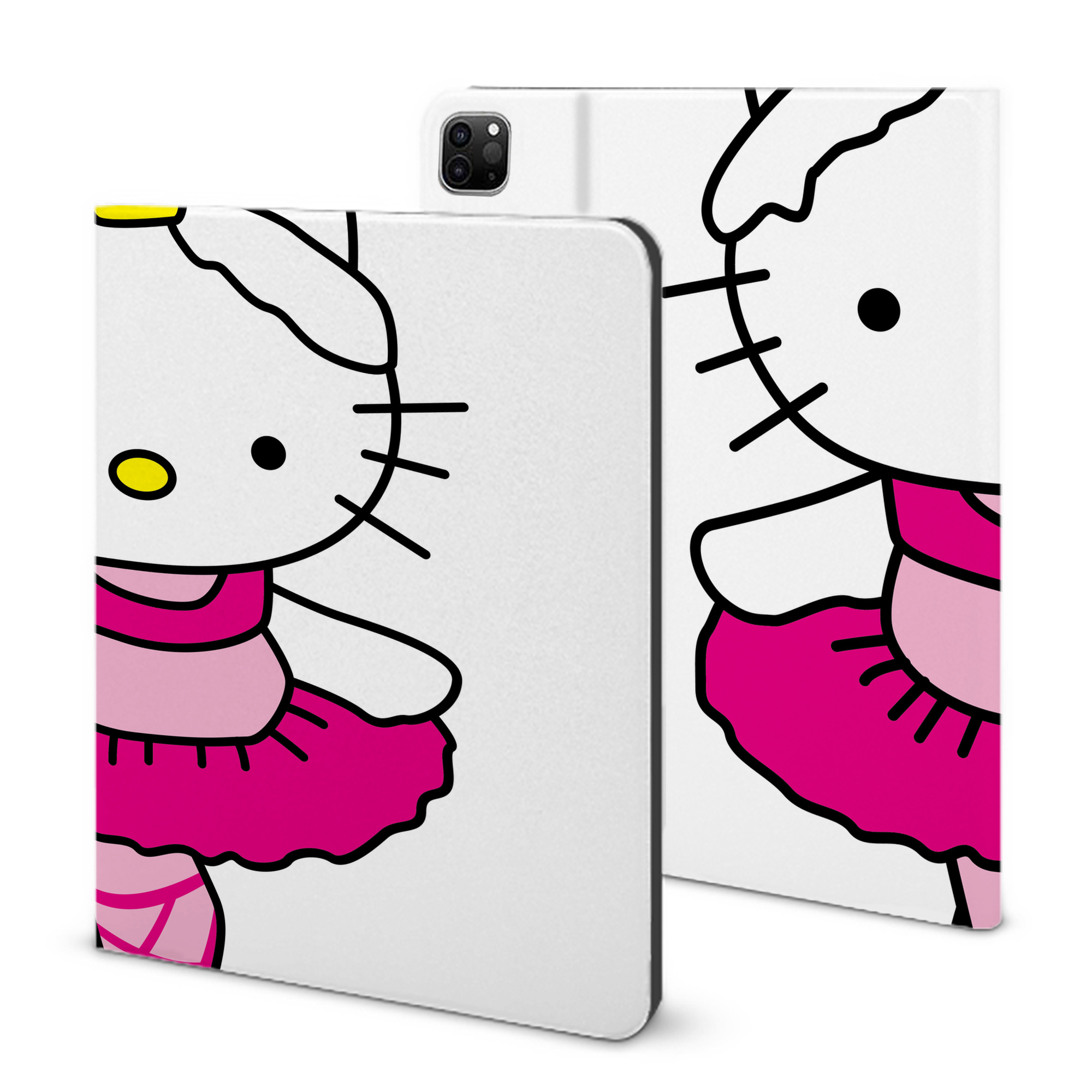 （画像用） Hello Kitty ハローキティ IPad ケース ブック型 PUレザー TPU 耐衝撃 軽量 薄型 ペン収納なし 全面保護 IPad 各モデル対応